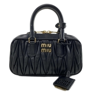 ミュウミュウ miumiu ハンドバッグ 5BP088 アルカディ マテラッセレザー ミニバッグ レザー 黒 ミニバッグ/XS バッグ