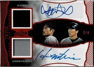 MLB☆イチロー、松井秀喜 24 Leaf in the Game Used Memorabilia 4枚限定直筆サインジャージカード #2/4