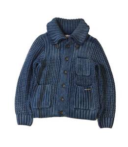 Blue Blue ブルーブルー コットンニット カーディガン セーター INDIGO DYE インディゴ ネイビー 1　（ma)