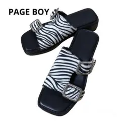 PAGE BOY ページボーイ　Wバックル　サンダル　ゼブラ柄　M 23.5