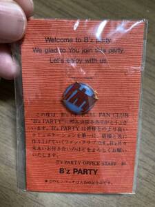 ☆B’ｚオフィシャルファンクラブ ”Ｂ’ｚ Party” 入会記念品ピンバッヂ 未開封品☆