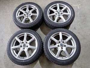 YS14290【送料無料205/50R17】セレナ アクセラ プレマシーなどに ダンロップ 中古スタッドレス ★17×7J 114.3/5H ET54★1円スタート