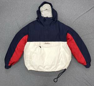 00s 02年製 Eddie Bauer コットンアノラック プルオーバー ジャケット 白紺赤 XL エディーバウアー 