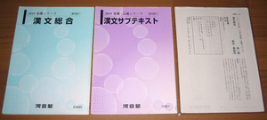 [大学受験] 河合塾 漢文総合(基礎シリーズ)+漢文サブテキスト(基礎・完成シリーズ) 2冊セット(2019) [0495 1061]解答プリント(第6講以外)付