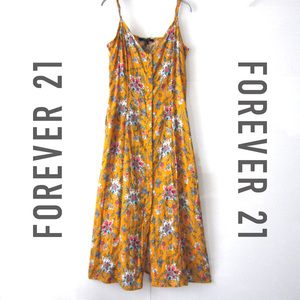 美品　FOREVER 21／フォーエバー21★　花柄　肩ひもロングワンピース