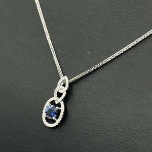 【美品】K18WG ホワイトゴールド デザインネックレス ダイヤ0.20ct S0.62ct 全長約45cm 総重量約4.9g ペンダント トップ