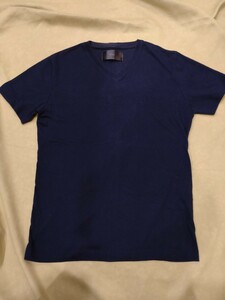 wjk★VネックTシャツ ストレッチ素材　ネイビー　Mサイズ