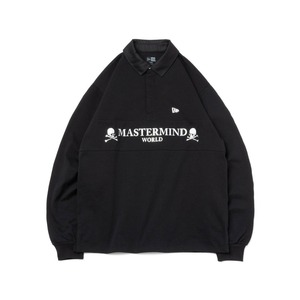 【正規品】新品未使用★24SS MASTERMIND WORLD × NEWERA ロゴプリント 長袖 ヘビーウェイト ラグビーシャツ【XLサイズ】