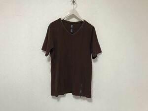 本物ダブルジェイケイwjkコットンVネック半袖Tシャツメンズサーフアメカジミリタリービジネススーツ赤ワインレッドL日本製