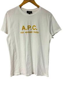 A.P.C RUE MADAME PARIS 金ロゴ刺繍Tシャツ APC ホワイト 半袖 白