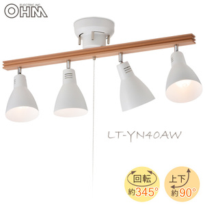 4灯ペンダントライト シーリングライト 北欧風シンプル ホワイト 電球別売 LT-YN40AW-W 06-1488 オーム電機