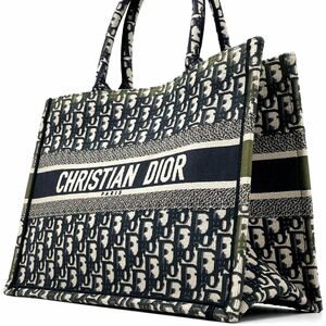 1円【極美品】CHRISTIAN DIOR クリスチャンディオール ブックトート ハンドバッグ オブリーク トロッター柄 キャンバス レディース メンズ