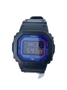 CASIO◆ソーラー腕時計_G-SHOCK/デジタル/レザー/NVY/BLK