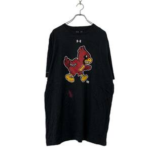 UNDERARMOUR 半袖 ロゴ プリント Tシャツ 2XL ブラック アンダーアーマー 鳥 100% コットン 古着 古着卸 アメリカ仕入 a508-5986