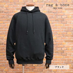 1円/秋冬/rag＆bone/Mサイズ/日本製パーカー M294T70YU スウェット伸縮 快適 無地 シンプル ラグラン 万能 新品/黒/ブラック/jc166/