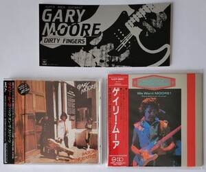 GARY MOORE CD2枚 ステッカー BACK ON THE STREETS WE WANT MOORE LIVE 紙ジャケ ライヴ ゲイリー・ムーア 特典 STICKER DIRTY FINGERS