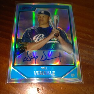 2007 bowmanchrome will venable refractor autograph 122/500