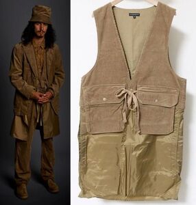 20AW Engineered Garments エンジニアードガーメンツ Long Fowl Vest 8W Corduroy コーデュロイ ロング フォウル ベスト S　