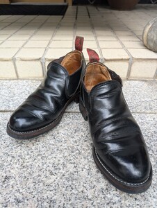 【カスタム】レッドウィング　REDWING レザーシューズ　ロメオ　8142 6.5E ブラック　サイドゴア　コマンドソール