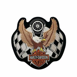 レーシングイーグル 希少 00s USA製 ロゴ ワッペン 当時物 Harley-Davidson ビンテージ ハーレーダビッドソン パッチ 刺繍 アイロン 