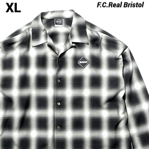 XL 新品 ¥27,500【F.C.Real Bristol BIG LOGO L/S BAGGY SHIRT FCRB-240060 BLACK エフシーレアルブリストル ビッグロゴ バギーシャツ】