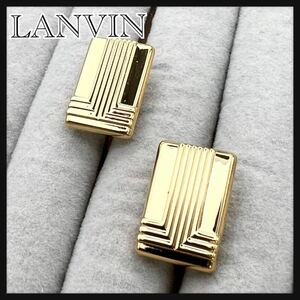 ドイツ製　LANVIN ランバン　カフリンクス　ロゴ　ゴールド　シャツ　ボタン　送料無料