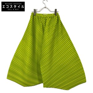 PLEATS PLEASE 16SS PP61-JF662 イエローグリーン プリーツ イージーサルエルパンツ ボトムス 1 イエローグリーン レディース