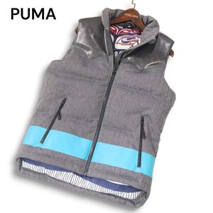 【美品】PUMA × MIHARA YASUHIRO プーマ × ミハラヤスヒロ 秋冬★ ヘリンボーン柄 ダウン ベスト Sz.XS メンズ 灰　I4T03974_C#N