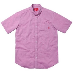 美品 Supreme Fine Oxford Shirt Sサイズ ファイン オックスフォード シャツ Pink ピンク