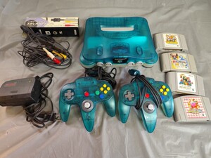 NINTENDO 64 (NUS-001(JPN)) 中古 ジャンク 通電・起動確認済み + ソフト4本付き 本体