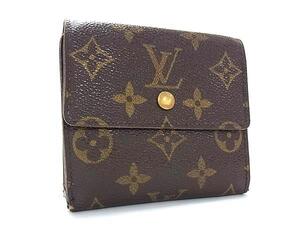 1円 LOUIS VUITTON ルイヴィトン M61652 モノグラム ポルトモネ ビエ カルトクレディ 三つ折り 財布 ウォレット ブラウン系 FK2261