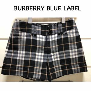 【送料込み】　バーバリー　ブルーレーベル　ウール　チェック　ショートパンツ　36 日本製　BURBERRY BLUELABEL