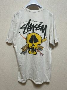 stussy SURF SKULL PIG. DYED T-SHIRT ステューシー 半袖 Tシャツ スカル T 白 L 