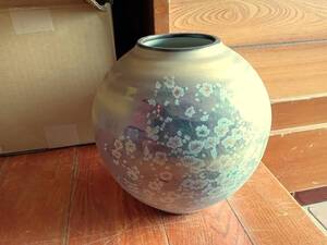 九谷焼 色絵花鳥文花瓶 壺 伝統工芸 工芸品 日本美術 陶器 *0524