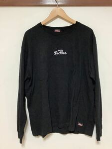 け1146 Dickies ディッキーズ 長袖Tシャツ ロンT L ブラック ロゴ刺繍