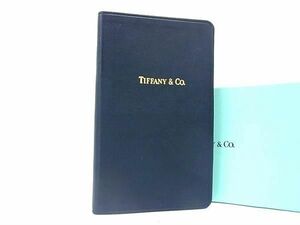 ■極美品■ TIFFANY＆Co ティファニー レザー メモ帳 文房具 ステーショナリー ネイビー系 DE6466