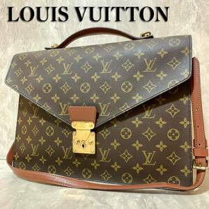 本物【超美品】定価13万 Louis Vuitton ルイヴィトン ポルトドキュマン バンドリエール モノグラム 2way ブリーフケース ビジネスバッグ A4