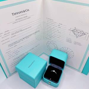 TIFFANY&Co. ティファニー ハーモニー 天然ダイヤモンド 0.34ct Pt950 プラチナ 約7号 鑑別書付 結婚 指輪 ブライダル プレゼント 