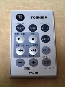 [ TOSHIBA CDラジカセ TY-CDK5 用 リモコン TRM-K5 ]