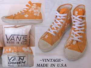 デッドストック 70s80s ビンテージ VANSハイビスカス柄 DOREN アメリカ USA 製 チャッカ VINTAGE オールドスクール off the wal lスケート