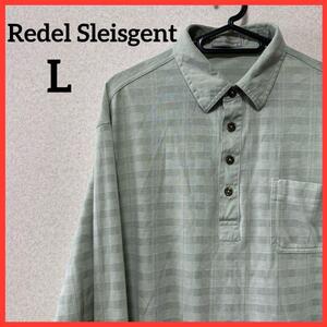 【ヴィンテージ】Redel Sleisgent 長袖ポロシャツ チェックシャツ カジュアルシャツ トップス オールシーズン Lサイズ L35-109