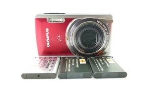 【外装美品】オリンパス　OLYMPUS　μ-7020 レッド　RED　バッテリー3個付　