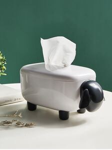 ティッシュボックス　羊　ヒツジ　縦型　ボックス　ダイニングルーム　ベッドルーム　リビングルーム　tissue box - Black