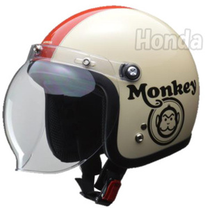 ■Honda Monkey モンキー ヘルメット アイボリー×レッド サイズ：M