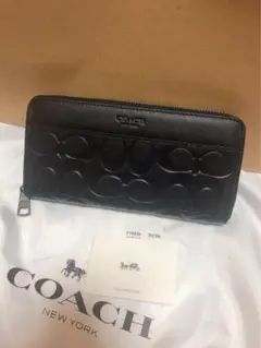 COACH コーチ シグネチャー エンボスドレザー アコーディオン ジップ