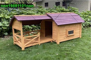 特売！犬小屋 犬舎 ドアと窓付きの犬用犬小屋 保温防寒 通気性 ペットハウス 中型犬用 屋外ハウス ケージ ドッグハウス