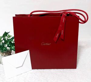 カルティエ 「Cartier」ショッパー 紙袋 （3893）正規品 付属品 ショップ袋 ブランド紙袋 26×22×9cm 小物箱サイズ 小さめバッグにも