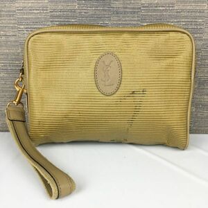 YVES SAINT LAURENT/イヴサンローラン　セカンドバッグ　茶　ロゴ　管NO.B19-28