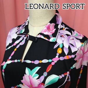 LEONARD SPORT／レオナールスポーツ／半袖・七分袖トップス／総柄フラワー・ジュエリー／size 40