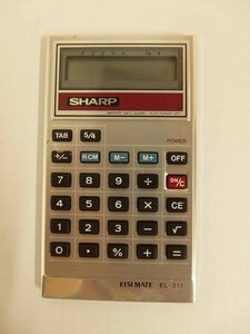 1140082a【メ便】SHARP 電卓 EL-311 シャープ/ELSI MATE/計算機/通電OK/6.5×11.3cm程/中古品/ゆうパケット発送可能商品